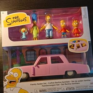 The Simpsons Family Sedan Car Playset - Pink & Characters NEW Sealed NIB